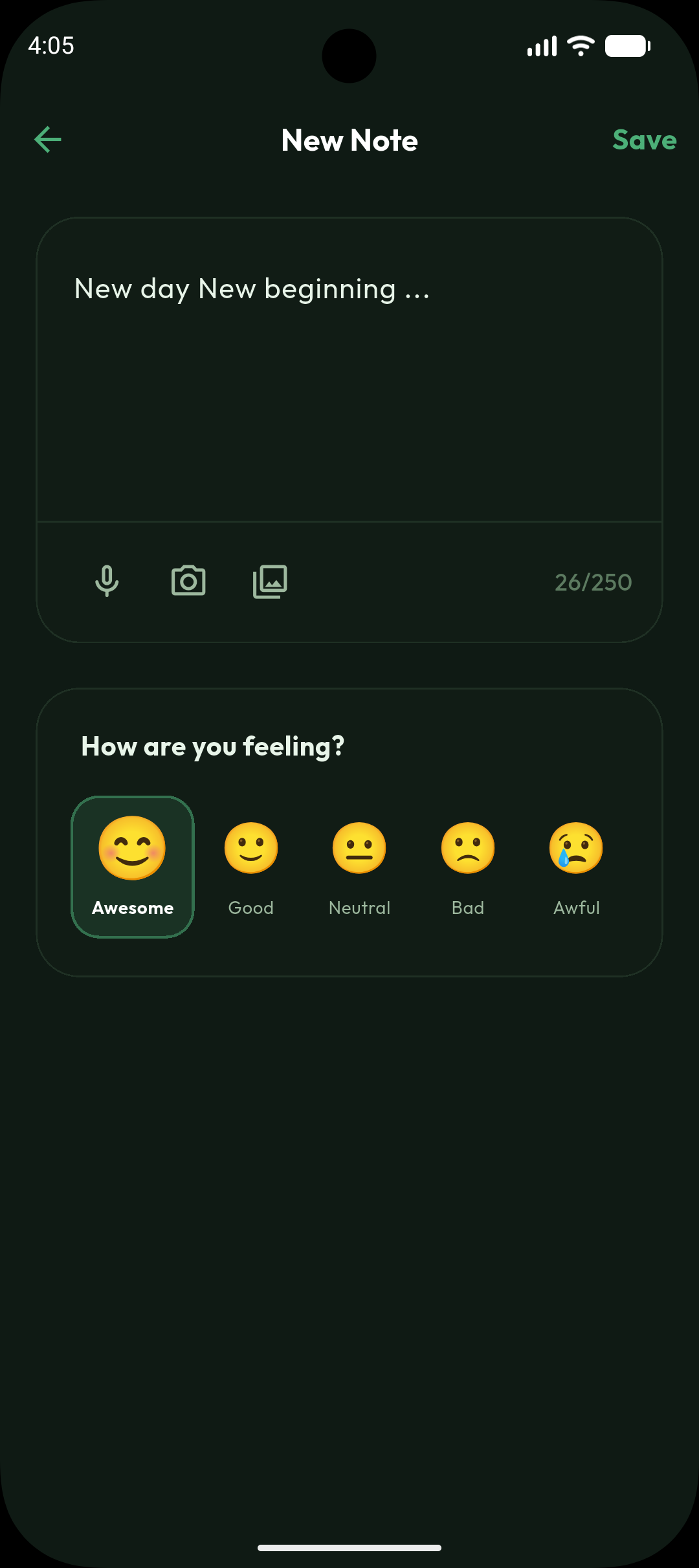 Quiet Thanks - Mood Tracking
